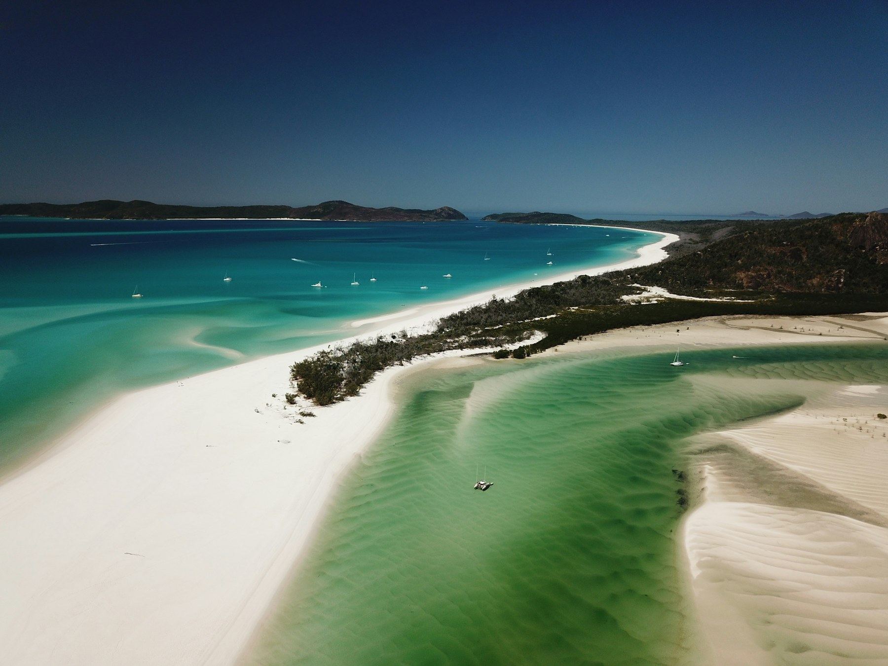 Whitehaven Beach and Hill Inlet seen from the air